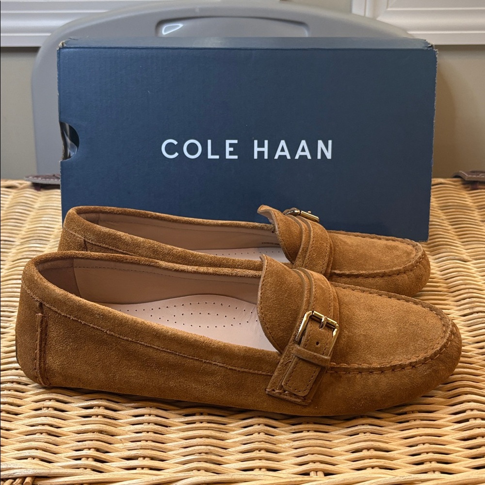 Cole Haan Eileen Tobacco Suede Buckle Driver Size 8.5